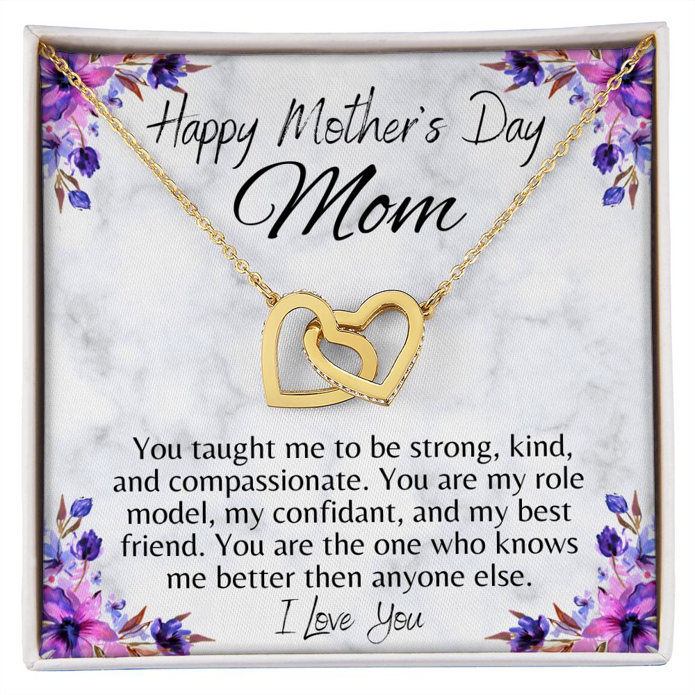 Happy Mother's Day Mom - From Son or Daughter - Interlocking Hearts