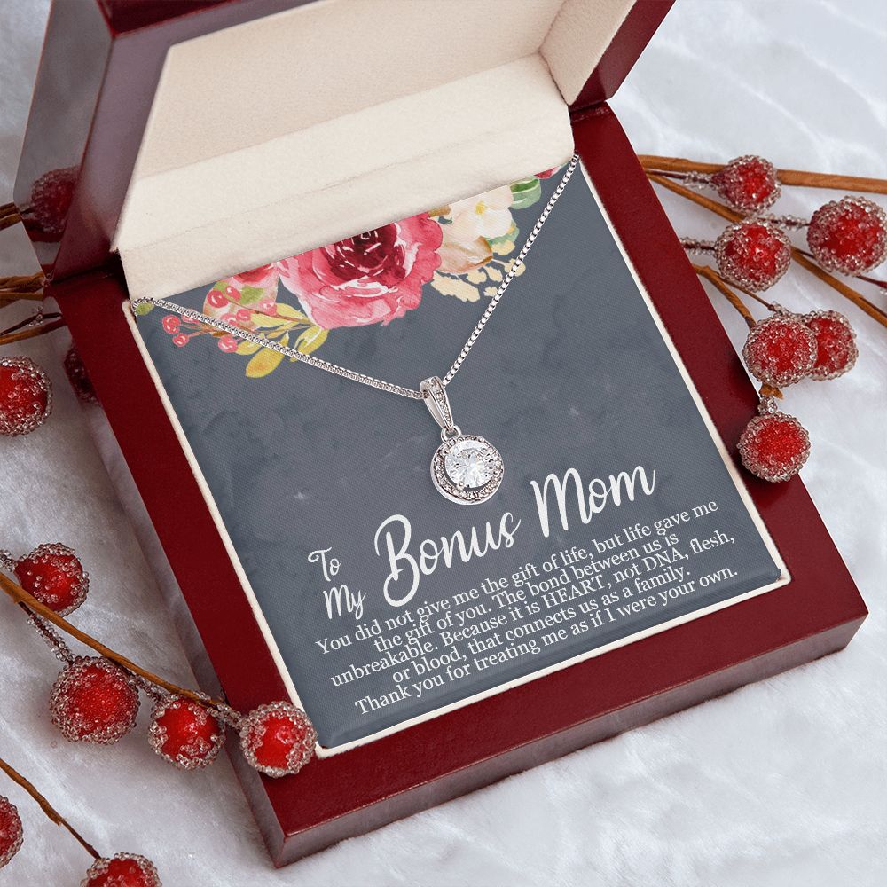 Bonus Mom Gifts from Son- I Love My Family Gifts 14K White Gold Finish / Luxury Box