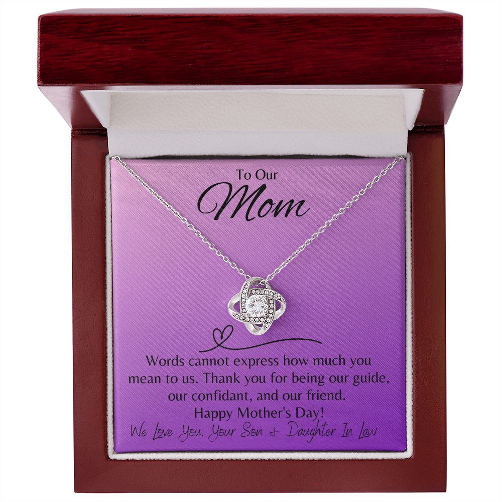 Happy Mother's Day Mom ~ From Your Son & Daughter In Law ~ Love Knot Necklace