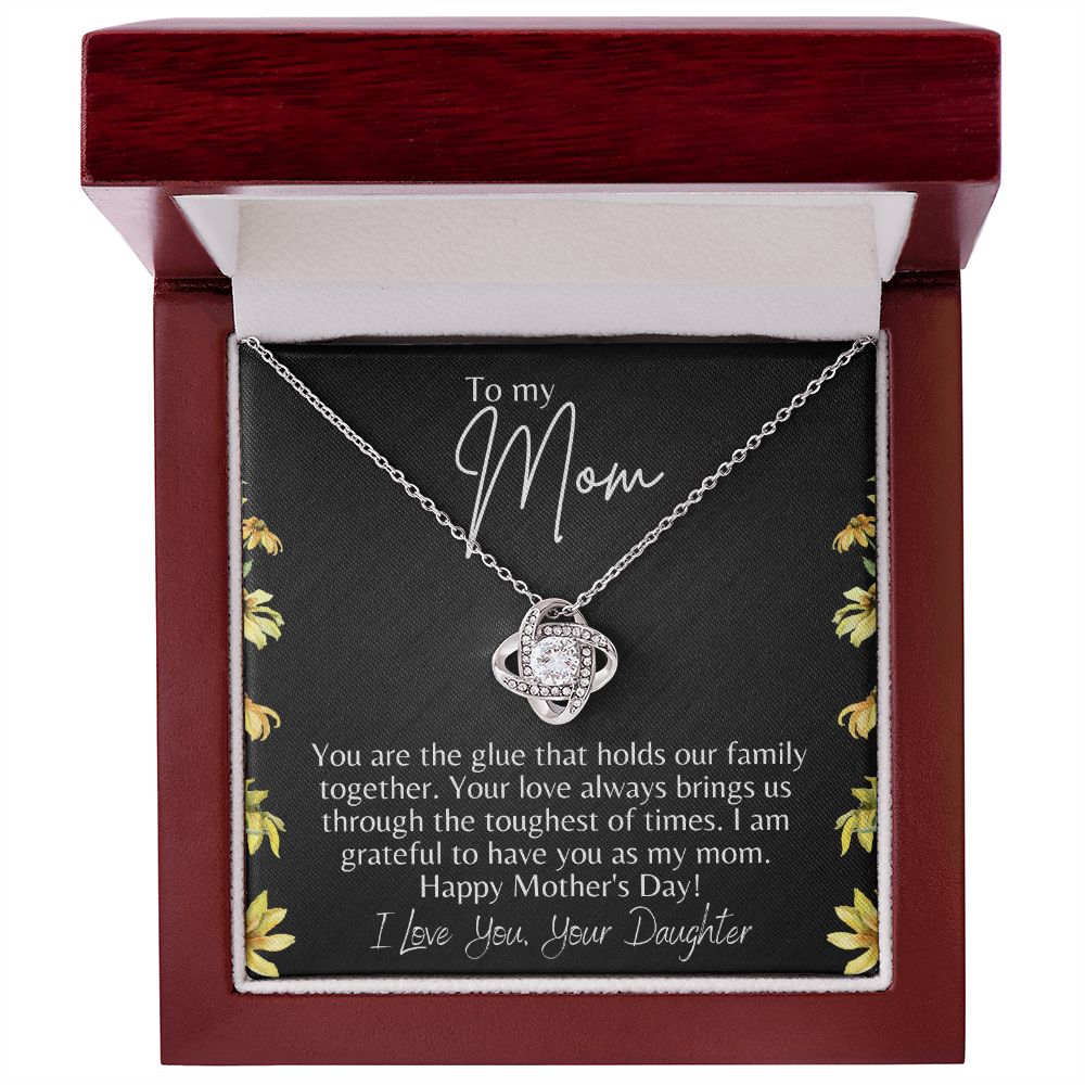 Happy Mother's Day Mom ~ From Your Daughter ~ Love Knot Necklace